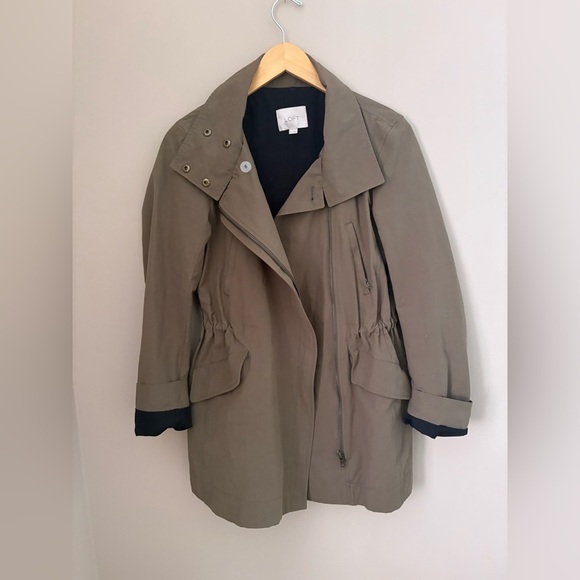 Ann Taylor LOFT Women's XS Olive Green Utility Jacket Water Resistant Casual - Picture 2 of 5